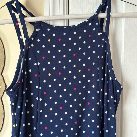 Navy Blue Polka Dot Dress - Picture 4 of 4